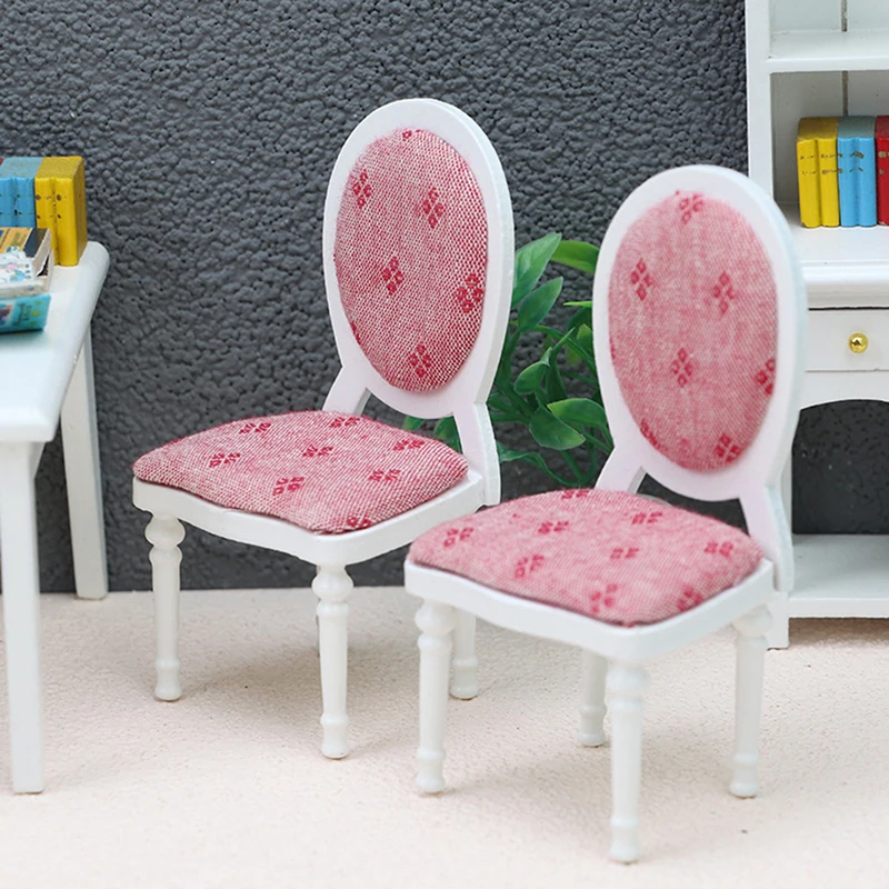

1Pc 1:12 Dollhouse Miniature Retro Chair White Sofa Chair Model Furniture Living Room Bedroom Scene Decor Toy