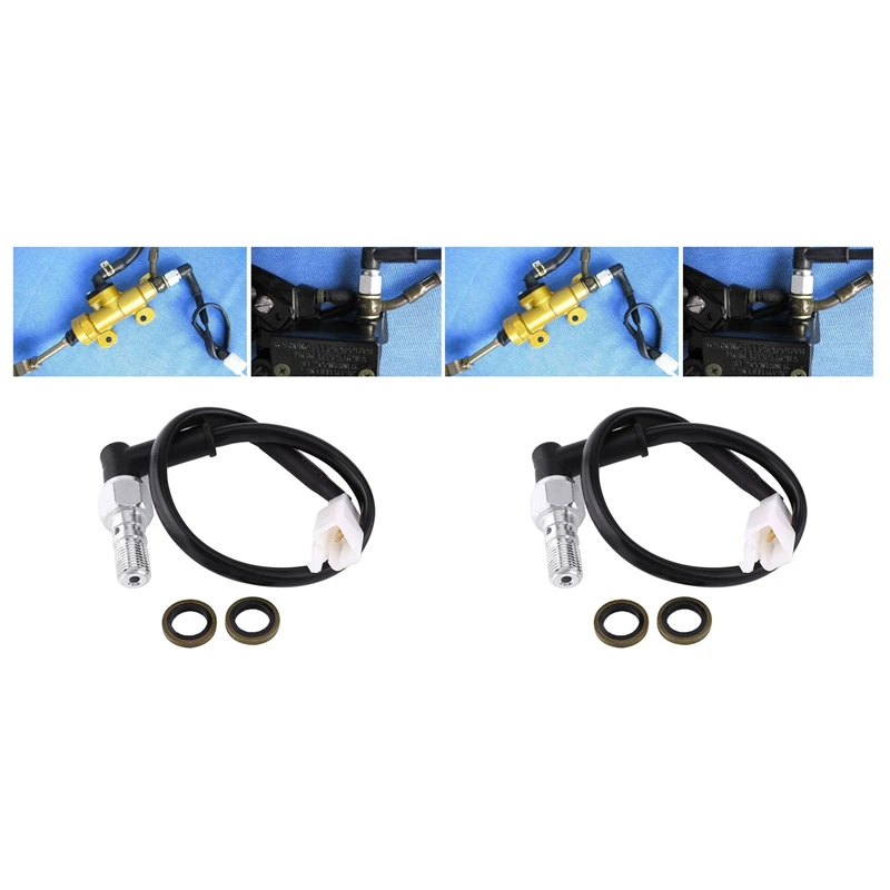 

2 шт. Универсальный Гидравлический тормозной сигнал для мотоцикла, выключатель светильник с полым болтом, аксессуары M10 1 мм и 1,25 мм
