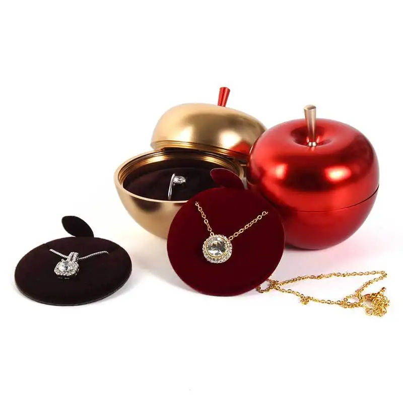 

Metal Christmas Jewelry Display Cases Multifunctional apples Shape Ring necklace earrings Packaging Storage Organizer Gift Box