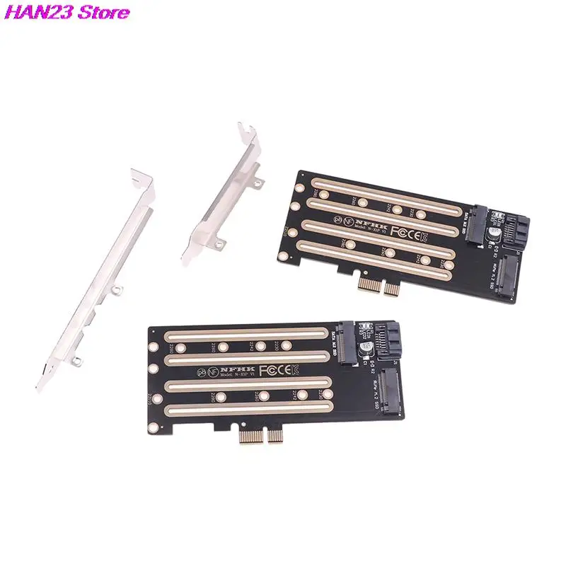 

1 шт. Плата расширения NVMe M.2 SSD к PCIe 3,0 4,0x4, SATA M.2 SSD к SATA двойного назначения адаптер с кронштейном PCIE к адаптеру M2/M.2