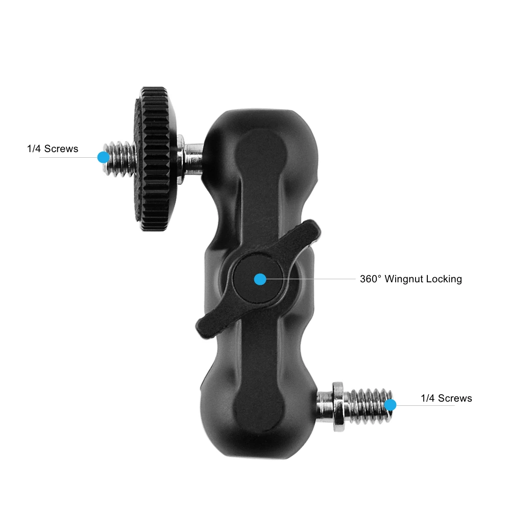 Металлический супер-зажим с двойной шаровой головкой волшебная рукоятка 1/4