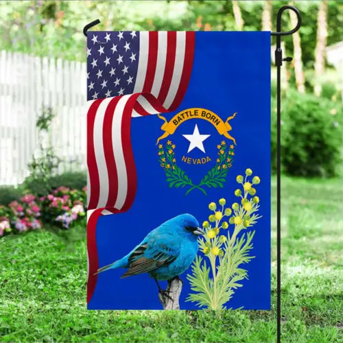 Садовый флаг штата Невада Mtn.Bluebird and Sagebrush