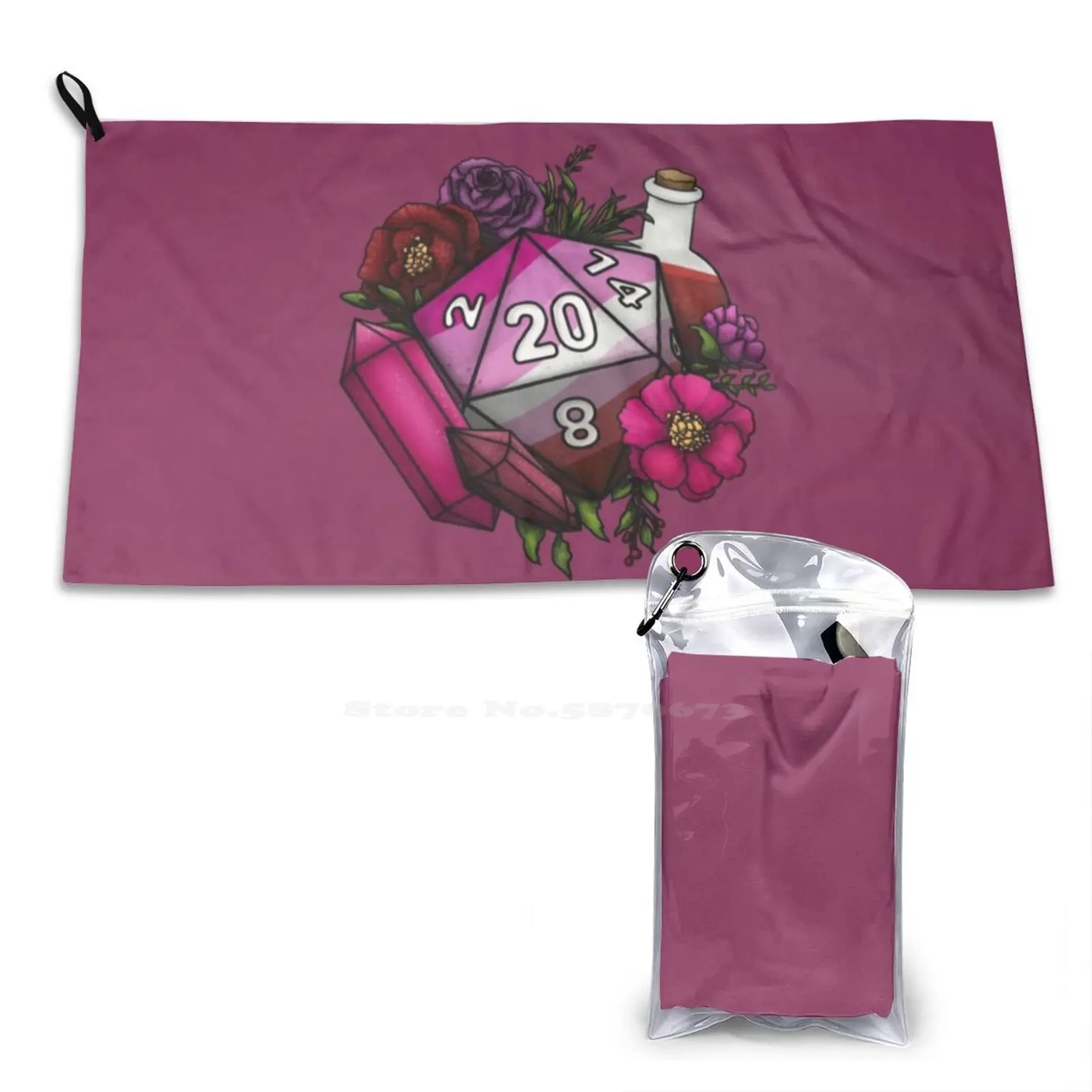 Настольные игральные кости для лесбиянок D20 с 3D принтом банное полотенце сильным