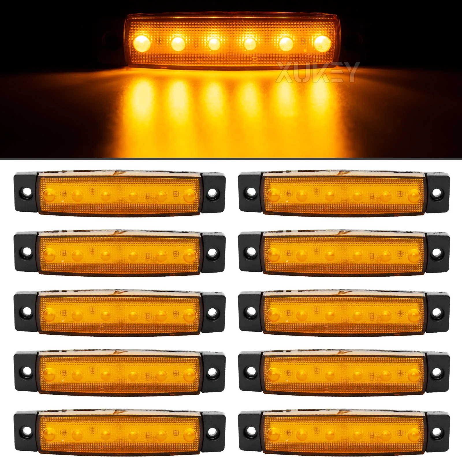 

2/10x Amber Waterproof Side Marker Light Indicator Signal LED For Trailer Truck Boat RV Camper Caravan Clearance UTE UTV RV Lamp