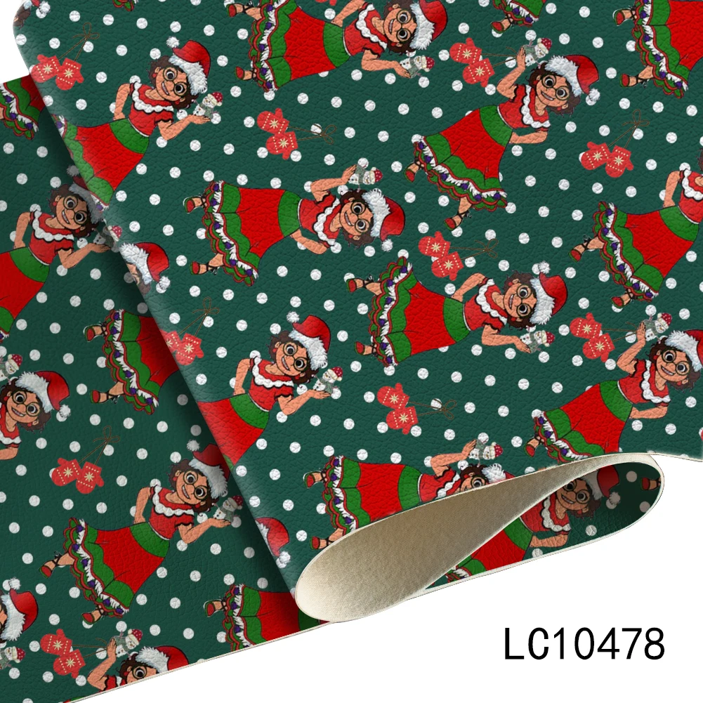 

Disney Encanto Synthetic A4 Faux Leather Sheet Lychee Cross Printed 22*30CM for Earrings Hair Bow DIY Leather Supplies