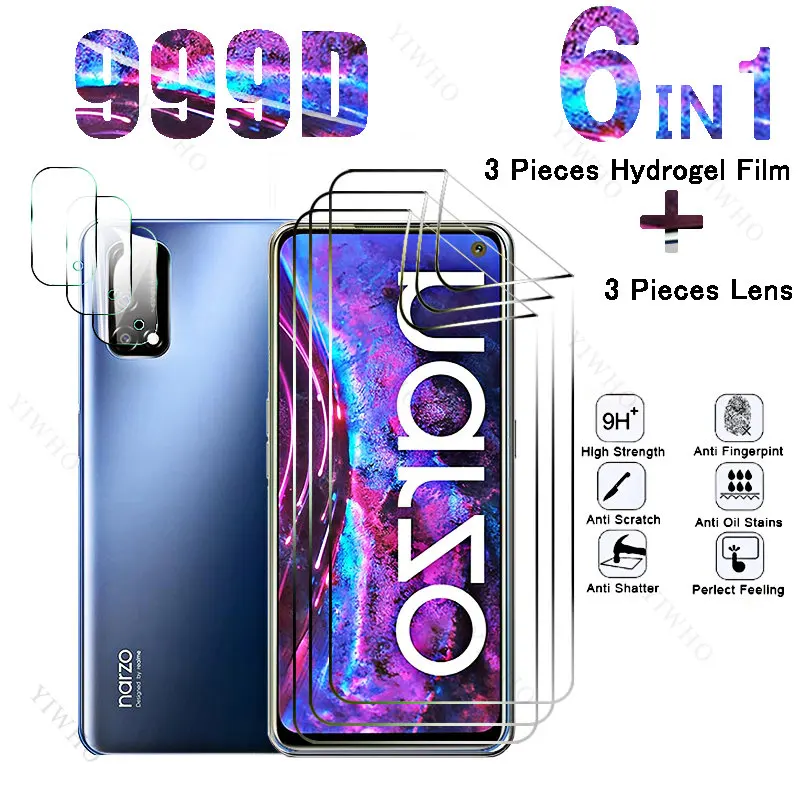 Передняя Гидрогелевая пленка 6 в 1 для Realme Narzo 30 Pro 5G, защитные пленки для экрана Realme Narzo30 30Pro RMX2117 6,5 