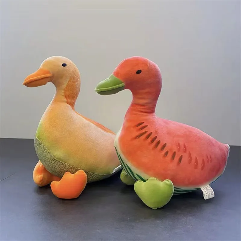 

1 PCS Creative Parody Winter Watermelon Duck Shark Melon Doll Plush Toy Cantaloupe Fruit Animal Pillow Stuffed Cushion Kid Gift