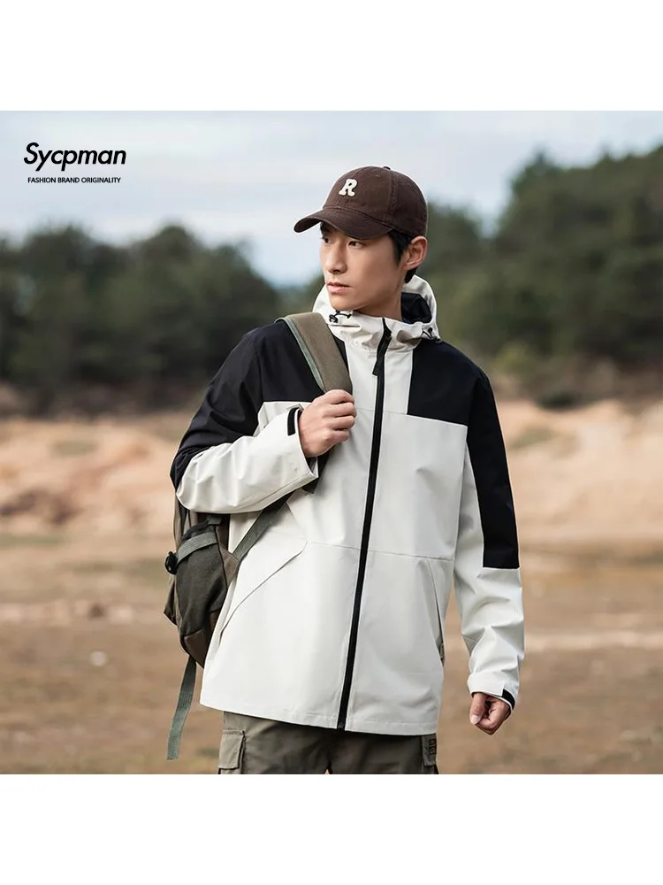 

Ветрозащитные водонепроницаемые уличные куртки Sycpman для мужчин и женщин, осенняя износостойкая Повседневная куртка с защитой от пиллинга