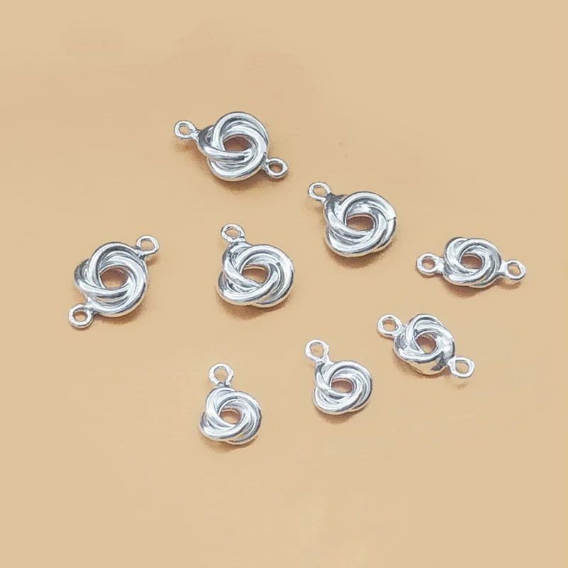 Узел-коннектор из стерлингового серебра 925 пробы 5/6 мм соединитель с узлом Любовь