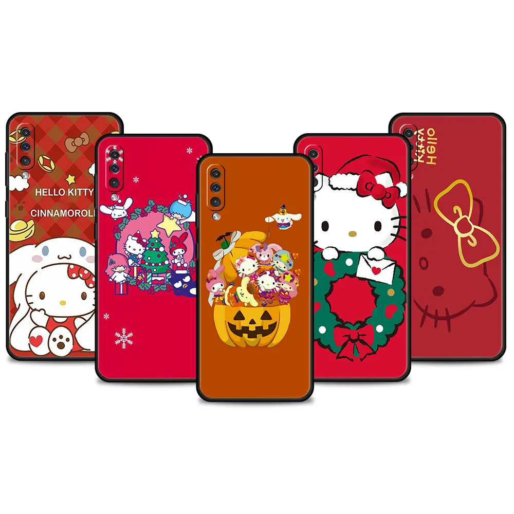 

Hot Silicone Phone Case For Samsung A02s A01 A03s A50 A30s A70s A04 A40 A70 A42 M52 M62 M31 M13 M51 Sanrio Red Hello Kitty