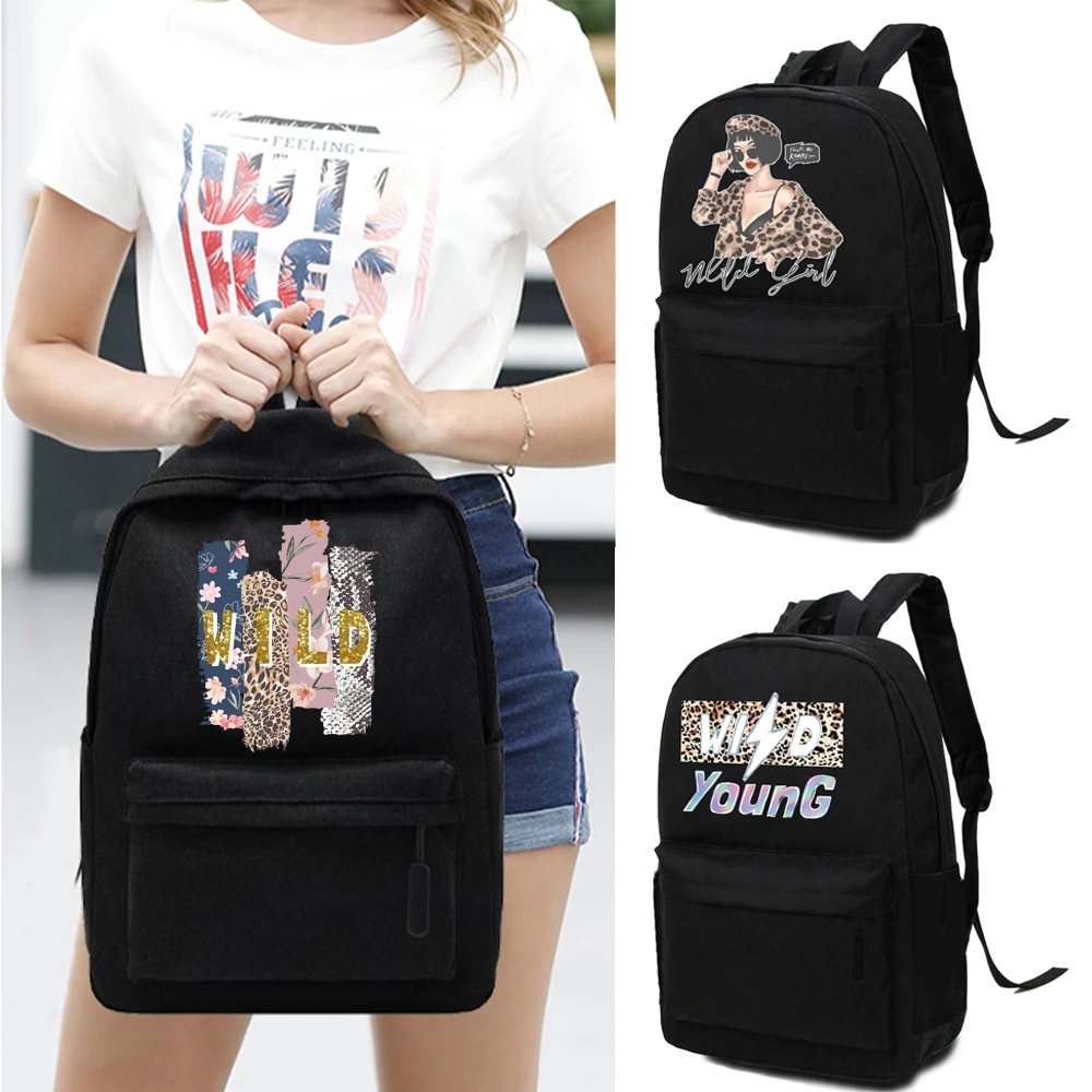 

Wild Fashion Backpack New Trend Storage Bagkpack Women Canvas Backpacks Large School Bag Student Shoulder Bags for Teen Girls
