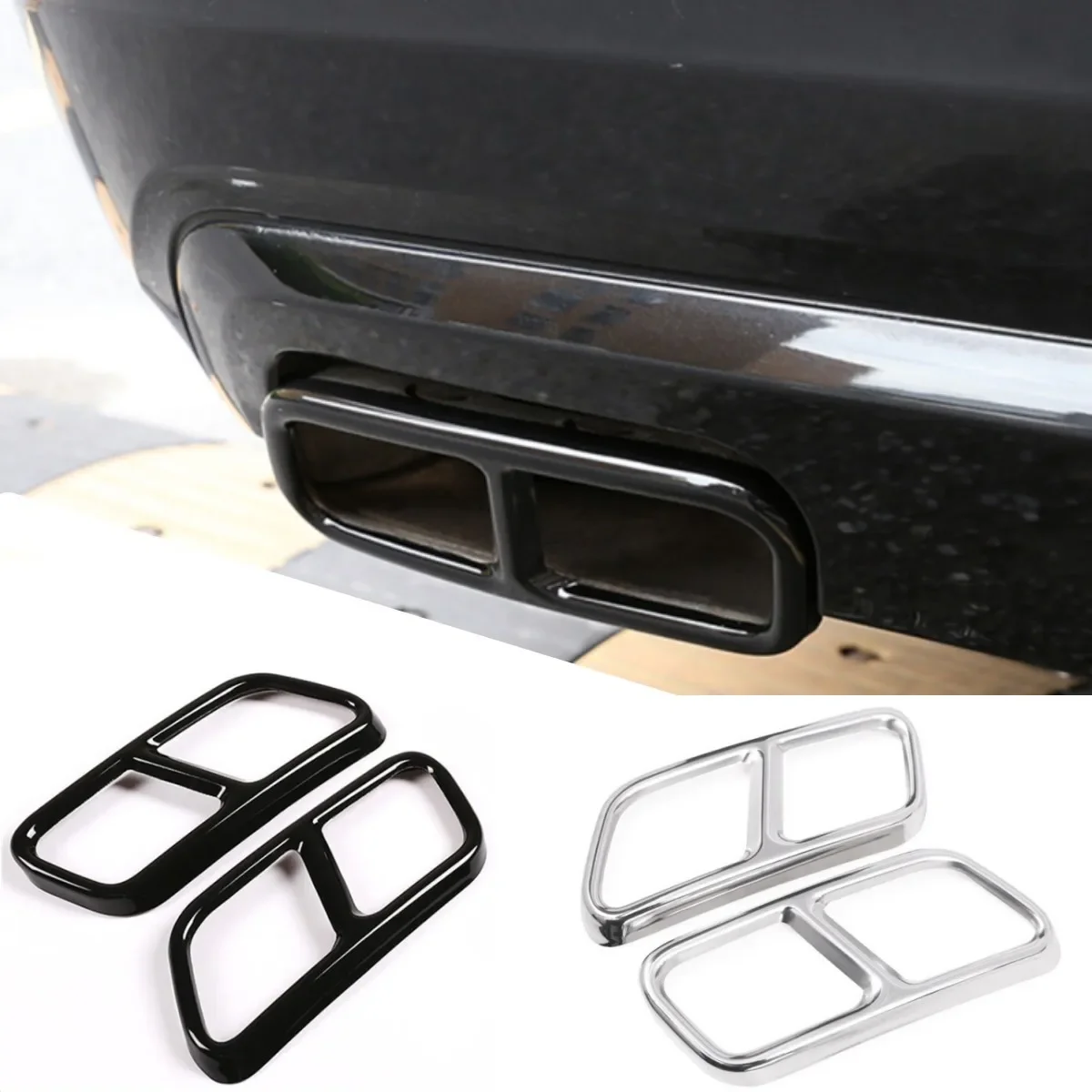 

Car Four Outlet Tail Throat Exhaust Pipe Cover Trim Sticker Fit For Mercedes Benz S Class W222 S320 s350 2010-2017