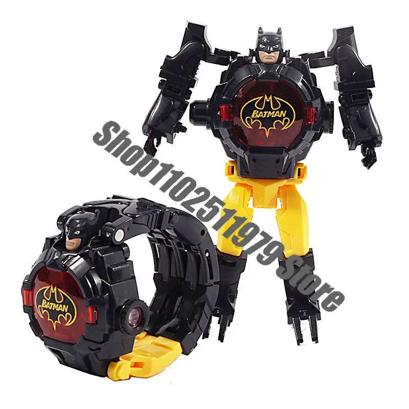 

Anime Watches Heroes Batman Figura Deformation 3D Projection Watch Deformable Figures Action Toy Model Dolls Kids Birthday Gifts