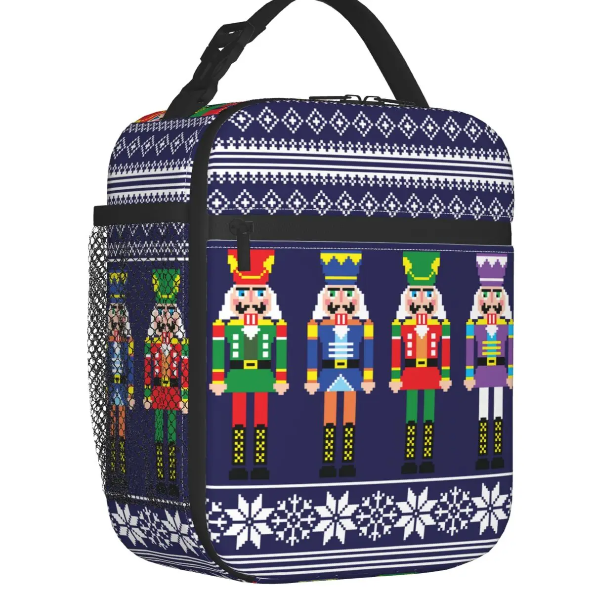 

Nutcracker Insulated Lunch Bag for Women Waterproof Christmas Nutcrackers Toy Soldier Cooler Thermal Lunch Box School Children