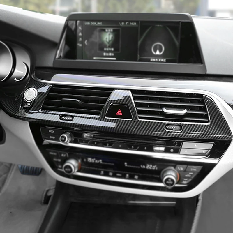 

Автомобильная центральная консоль из АБС-углеволокна, решетка вентиляционного отверстия для кондиционера, Обшивка Рамы для BMW 5 серии G30 6GT G32 2018-2020 LHD
