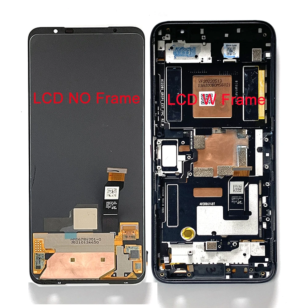 Amoled оригинальный для Asus ROG 6 Phone 6 6D AI2201C ЖК-экран + сенсорная панель дигитайзер для Asus ROG 7 Rog7 Phone 7D рамка