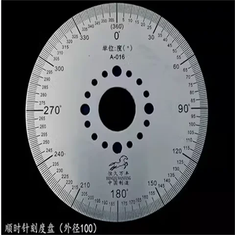Диаметр: 100 мм Толщина: 2 мм, циферблат 360 градусов, диск из нержавеющей стали быстрое для измерения угла 360 градусов