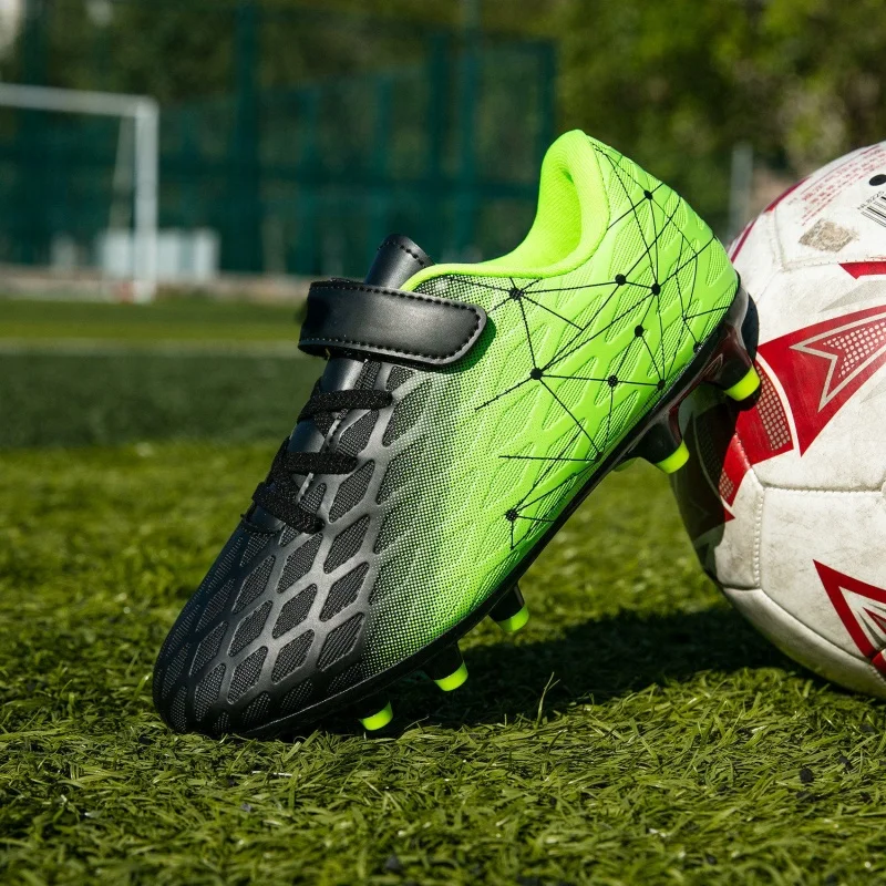 Fashion High-quality FG Kids Football Shoes Breathable Anti-slip Soccer Shoes Boy Girl Comfortable Outdoor Children Sports Shoes