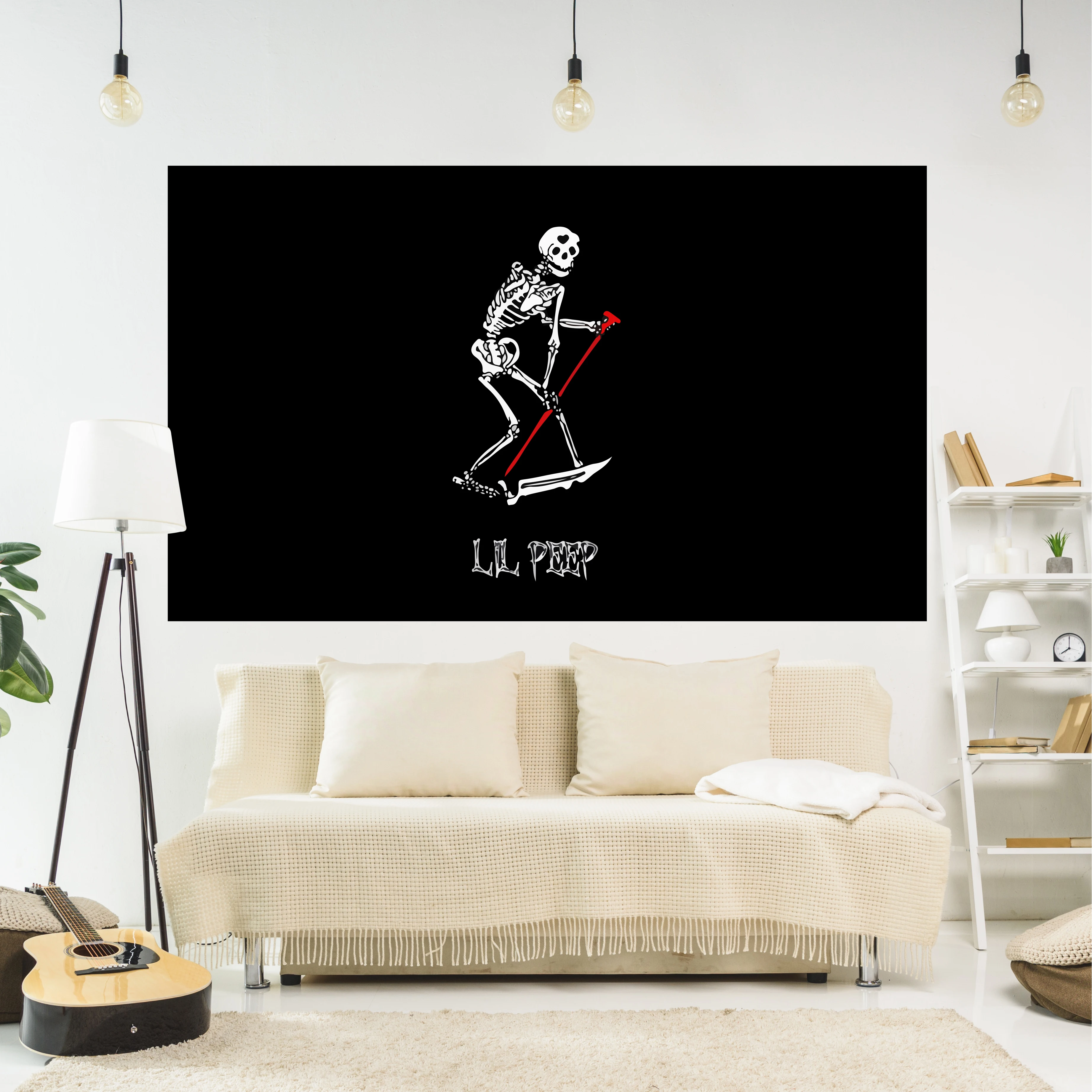 

XxDeco Lil Peep Tapestry Black Hippie Witchcraft Printed Dormitory Or Room Decor Wall Hanging Party Backdrop Sofa Blanket