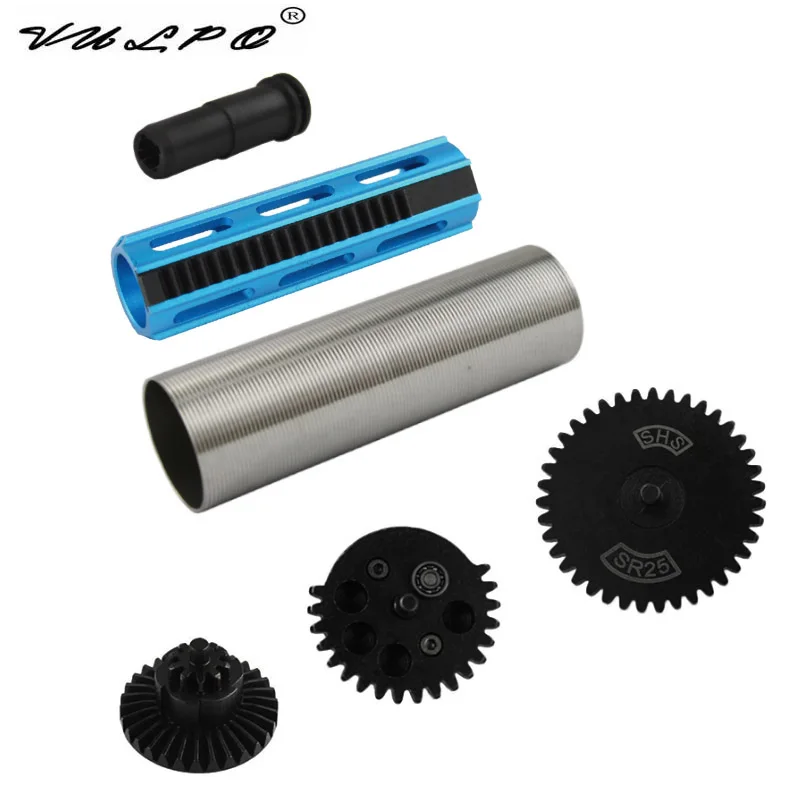

VULPO CNC Aluminum 19 Teeth Piston&Stainless Steel Cylinder&Gear Set&Nozzle Kit For SR-25 Gearbox