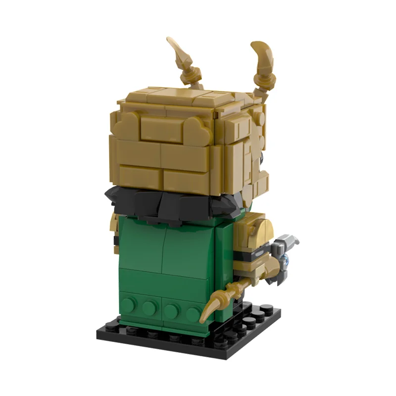 Фото 438 деталей MOC Super Heroes Marvelal Супергерой Локи BrickHeadz Модель Строительных Блоков Рождественский Подарок Игрушки Сборная Модель для Декорации №2