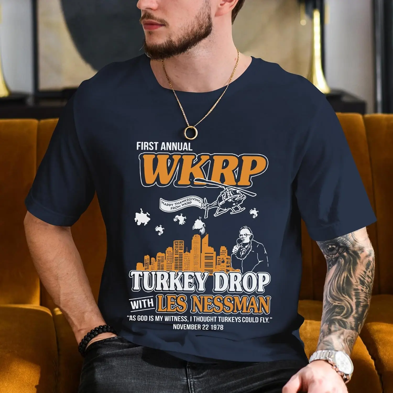 Первая ежегодная футболка WKRP на День Благодарения Турция Türkiyeская одежда Y2k