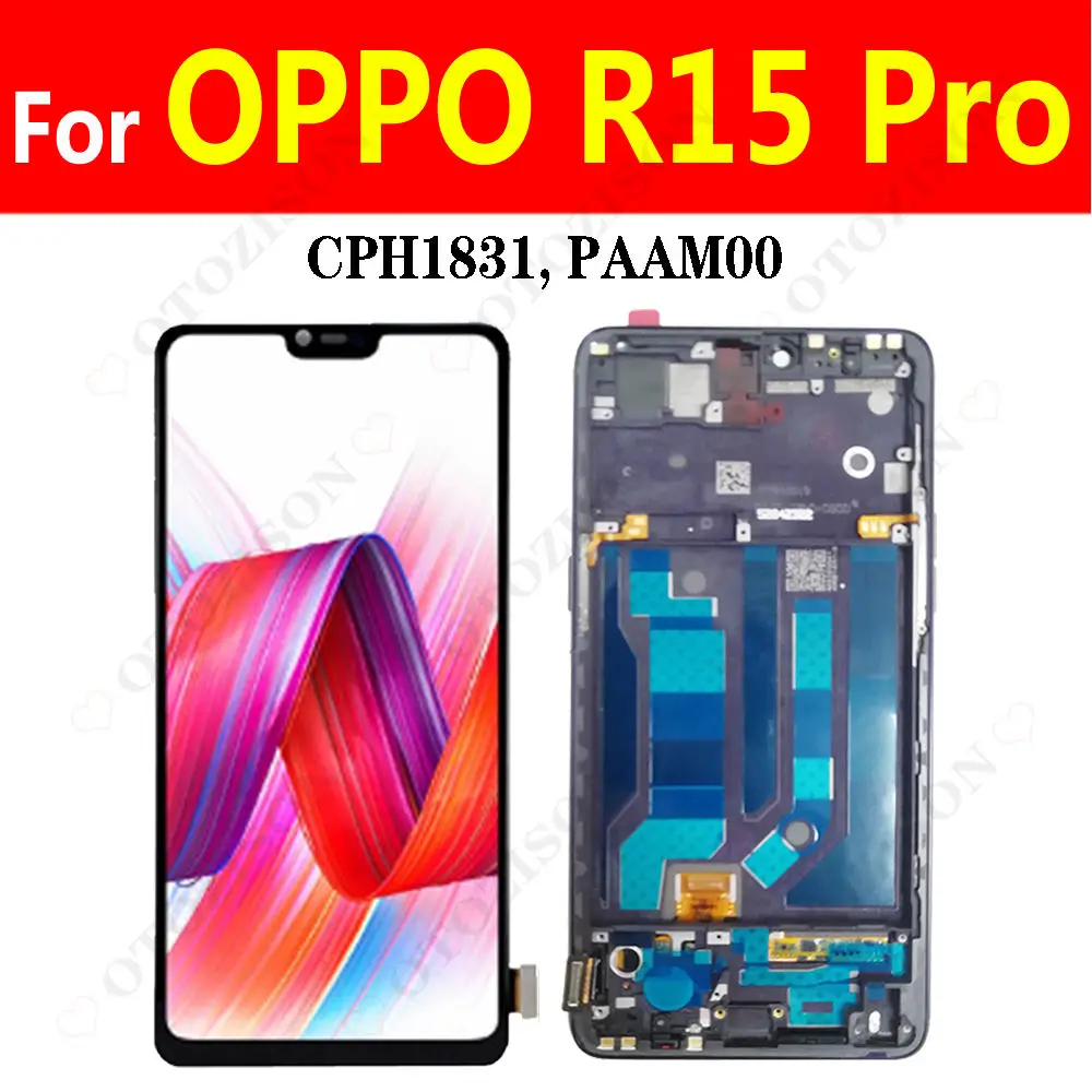 TFT R15 Pro LCD с рамкой для OPPO R15 Pro дисплей CPH1831 PAAM00 сенсорный экран дигитайзер в сборе Замена R15pro LCD