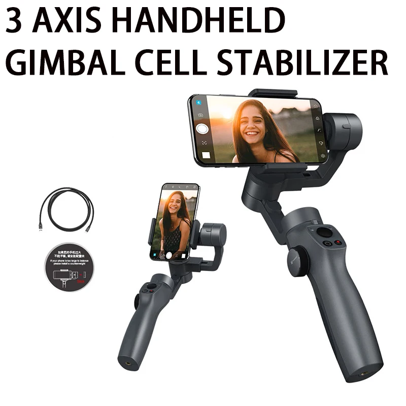 

3 Axis Handheld Cell Stabilizer for Xiaomi Iphone Gopro Huawei Smartphone Camera Action Gimbal Kit for IOS Android Mobile Phone