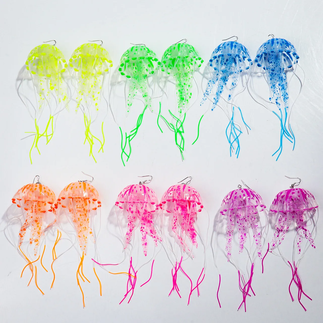 Летние Красочные Силиконовые Висячие Серьги С Длинной Кистью В Форме Медузы Для