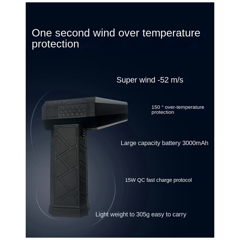 Violent Fan Мощный бесщеточный двигатель Реактивный вентилятор Пылесборник