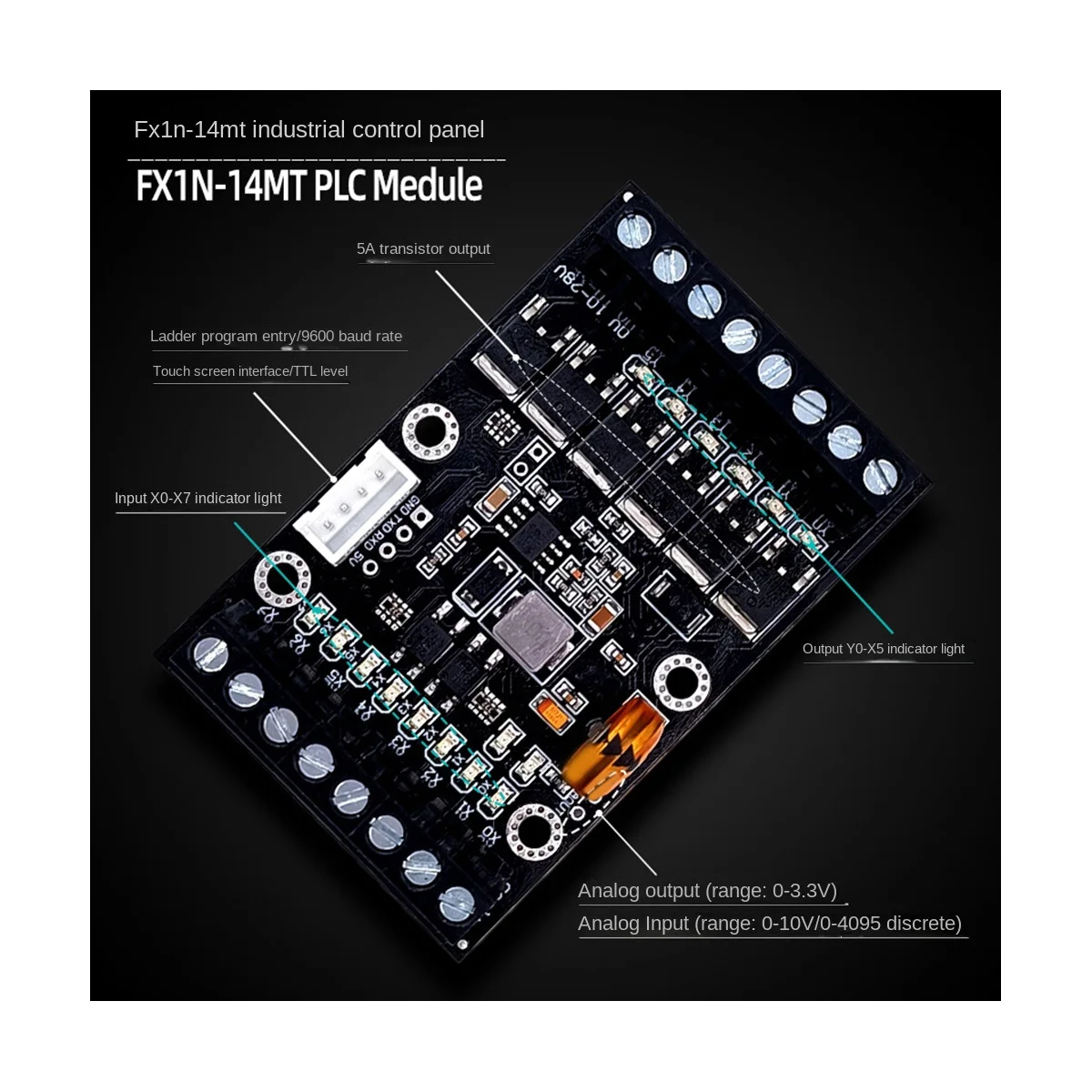 FX1N-14MT PLC промышленная Плата управления Модуль аналоговый вход/выход с релейным