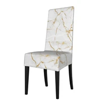 dining room chair covers slipcovers white gold marble stretch short kitchen party armless high back chair seat cover protector