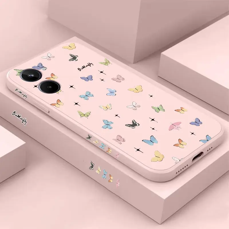 10 ярких силиконовых элементов в виде бабочки для Realme 10T 10Pro 10ProPlus 12 12X 12Pro 8Pro 9Pro C53 C25