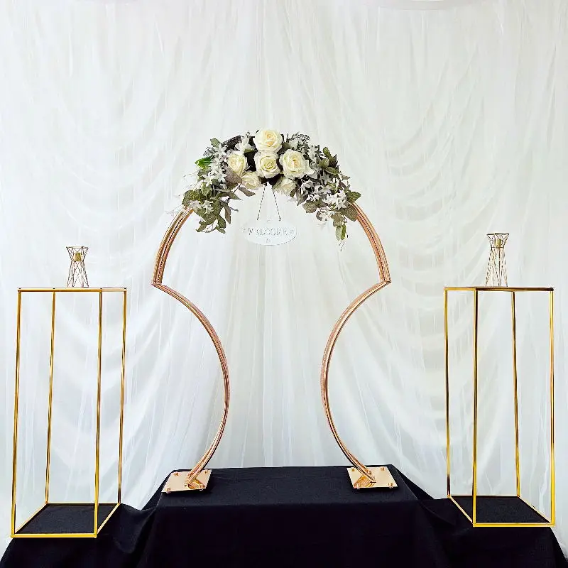 

6PCS Fashion Grid Frame Arch Christmas Table Flower Centerpiece Plinth Column Stand Birthday Gift Engagement Favors Hanging Rack