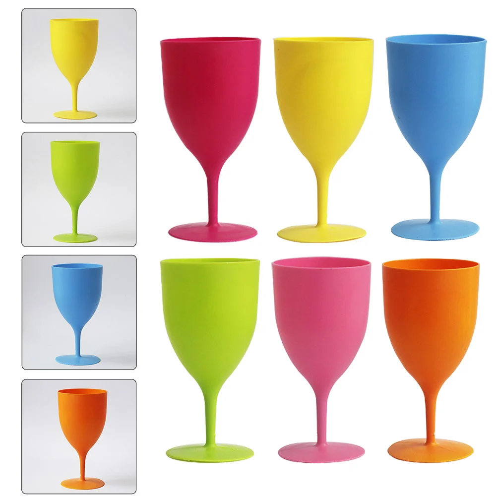 

6Pcs Cup Plastic Goblet Party Cup Champagne Cup Colorful Cup for Easter Home Party Festival