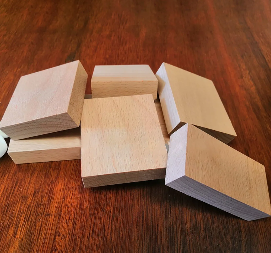 Квадратные деревянные кубики из бука 20*20*10 мм незавершенные модель сделай сам