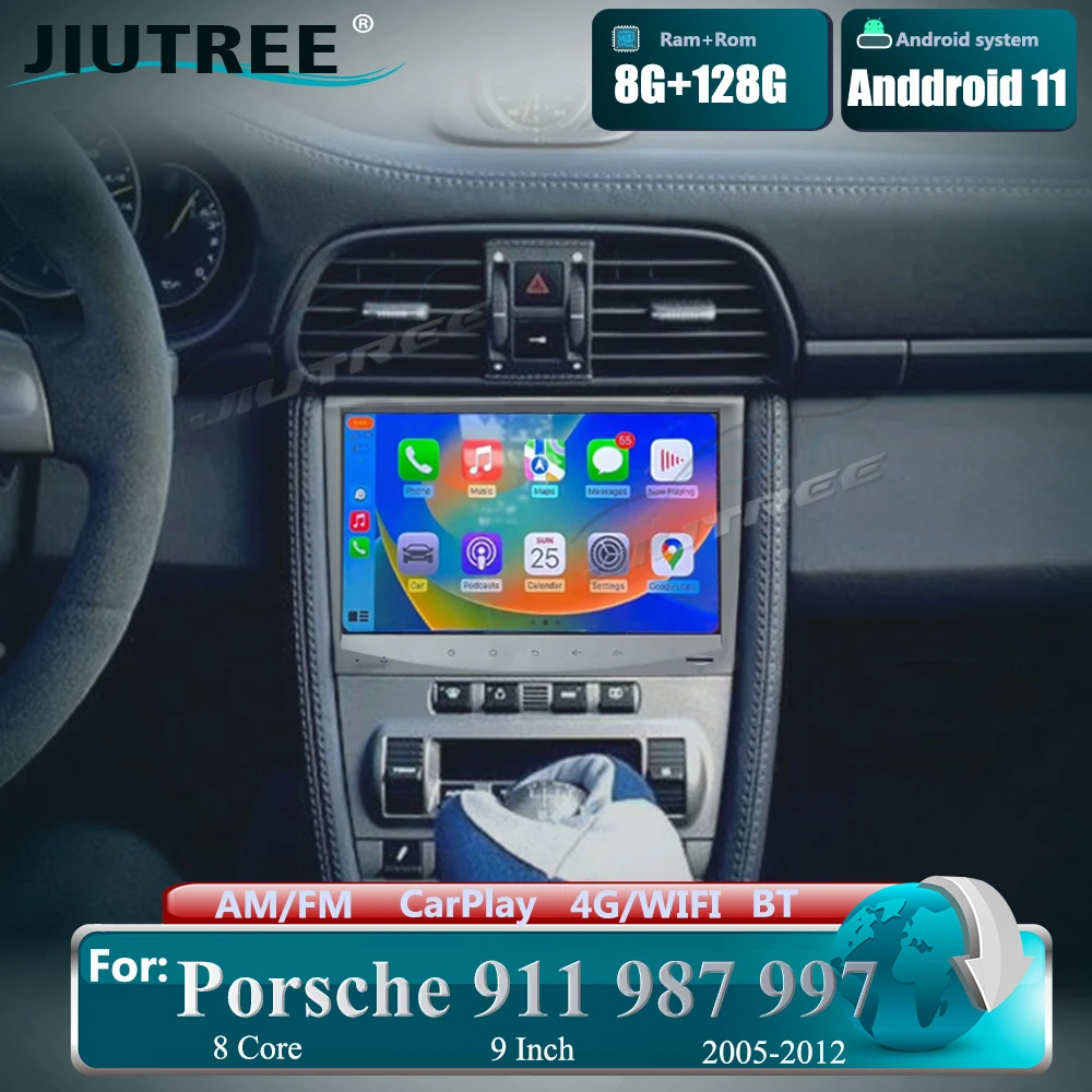 

Автомобильный радиоприемник Android 11 8 + 128 Гб для Porsche 911 987 997 Boxster 2005-2012, мультимедийный автомобильный плеер Navi Stereo DSP CarPlay GPS