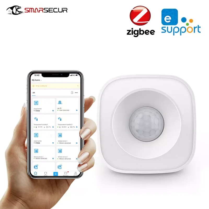 

Ewelink ZigBee Smart Home PIR Motion Sensor Wireless Infrared Detector Security Burglar Alarm System APP Remote Control
