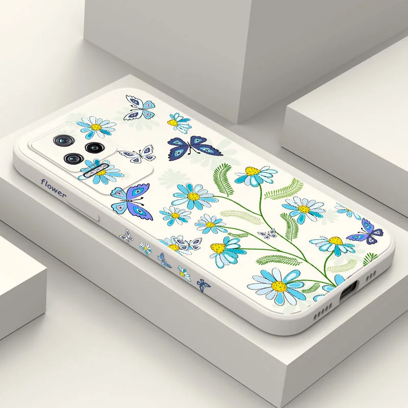

Butterflies Phone Case For Xiaomi Poco M5S X5 F4 X4 M4 F3 X3 M3 F2 X2 Pro C40 4G 5G GT Liquid Silica Cover