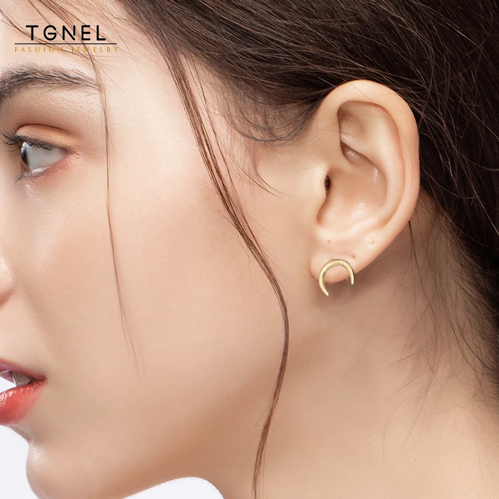 Серьги-гвоздики TGNEL Moon для женщин серьги из нержавеющей стали модные ювелирные