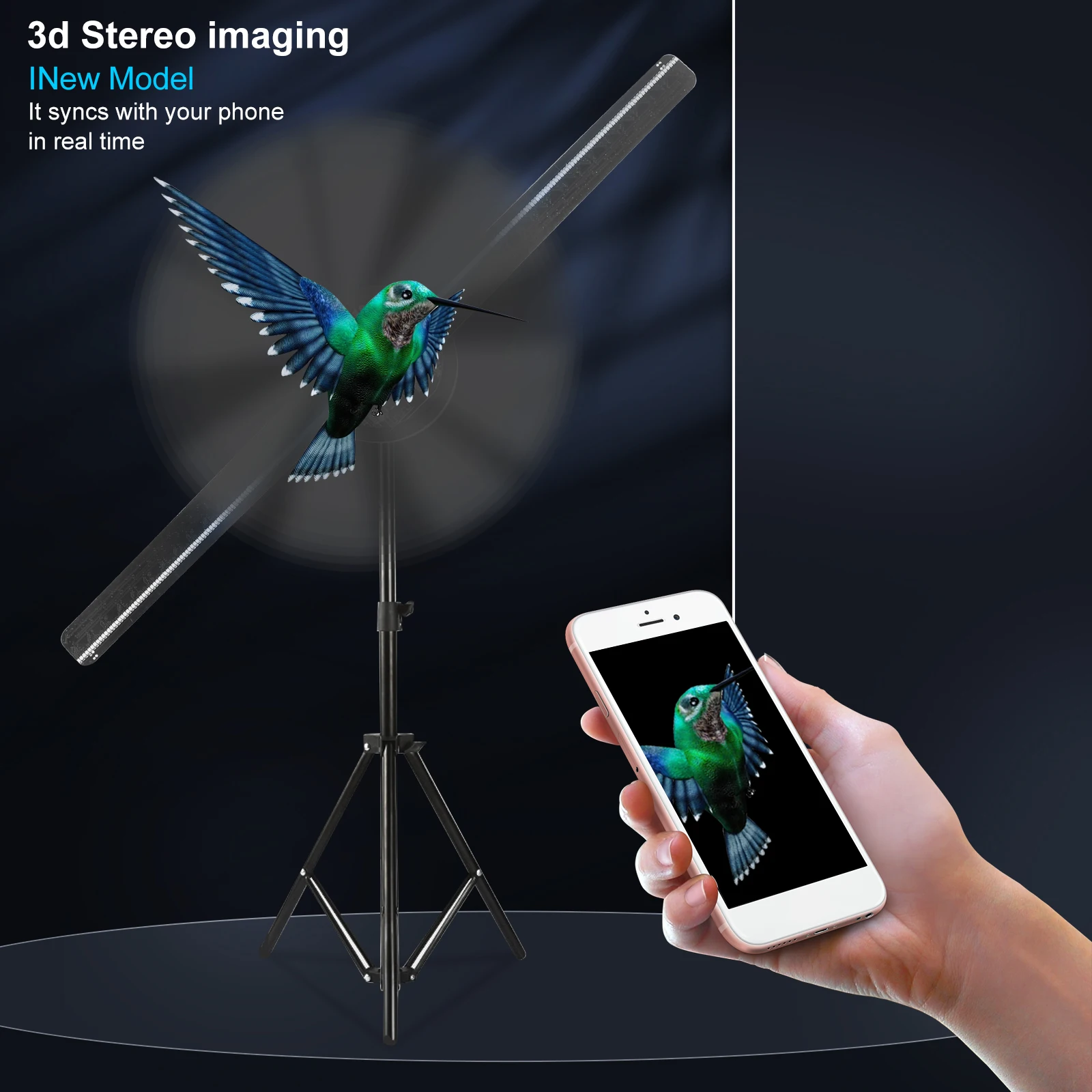 224LED WiFi Holograma 3D Projector LED Fan Holographic APP IOS/Android Advertising Machine Imaging Hologram Player Logo Display - купить по