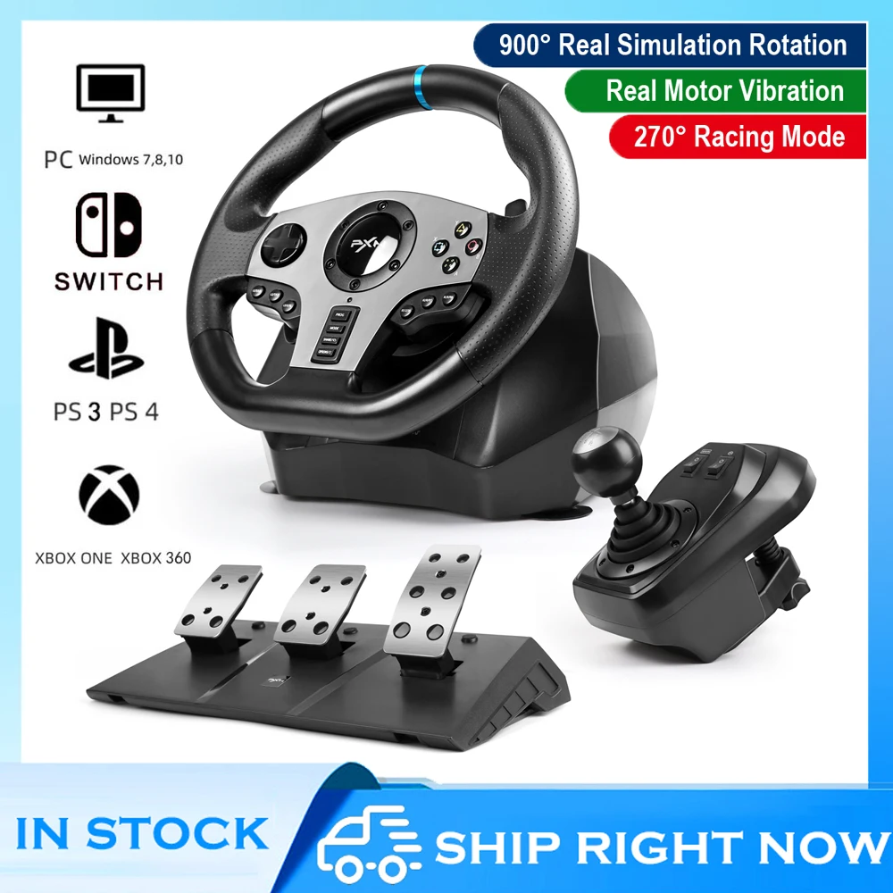 PXN V9 Gaming Steering Wheel Volante Gaming Racing Wheel for PC/PS4/Xbox One/Android TV/Nintendo Switch/Xbox Series S/X