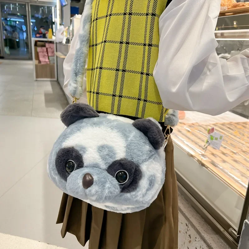 

Korean women cute panda shoulder bag 2023 new cute plush handbag doll girl mobile phone bag