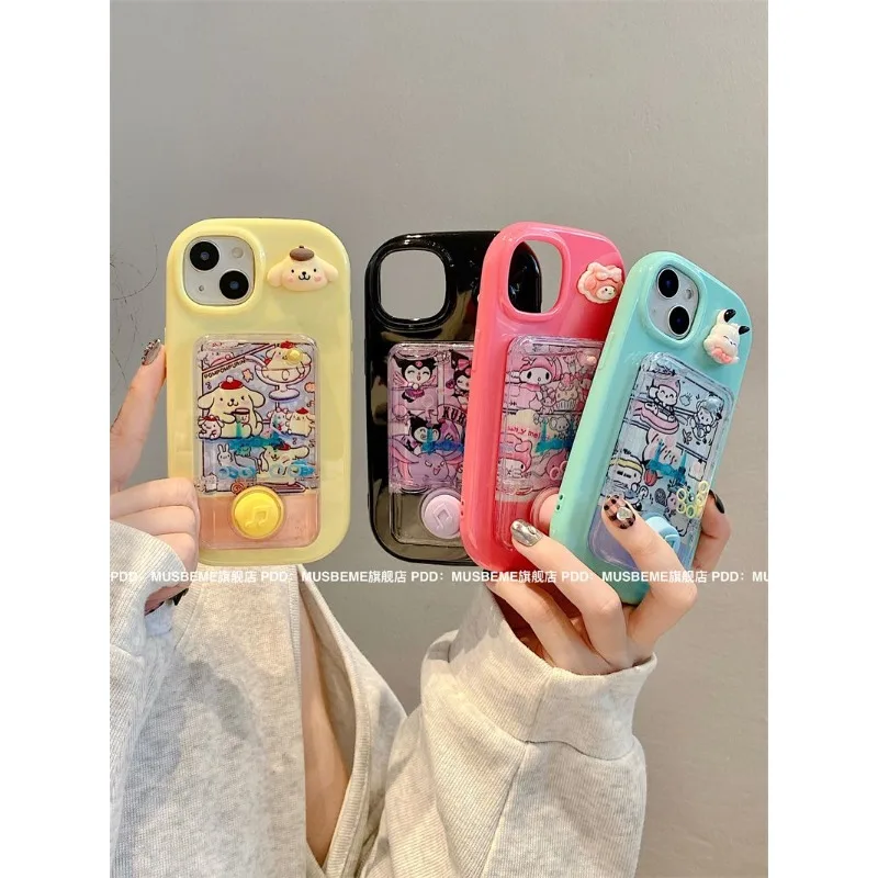 

Kawaii Sanrio Anime Kuromi My Melody Pochacco TPU Phone Case Cute Cartoon Pompom Purin Originality Lovely Games Console Girls