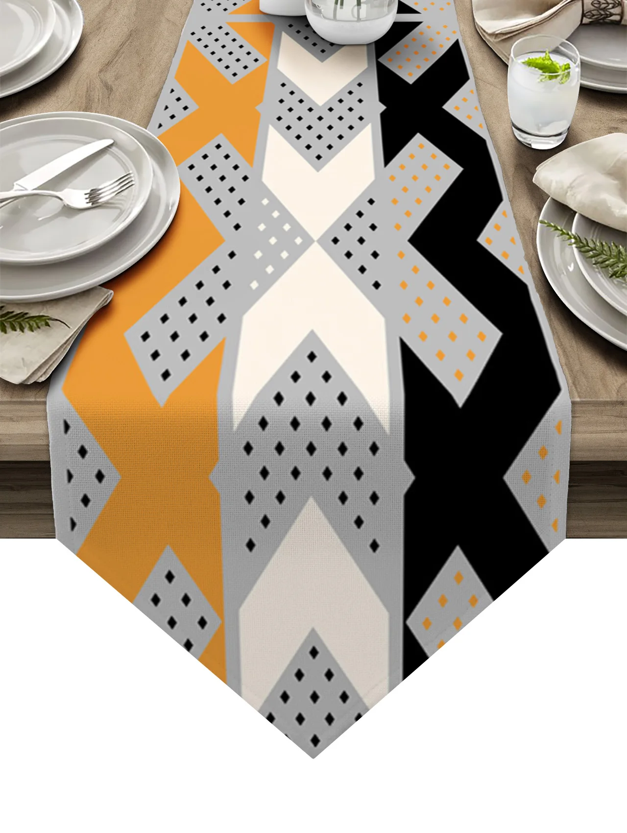 

Modern Art Geometry Polka Dots Table Runner for Dinner Party Birthday Wedding Festival Christmas Table Decorations Tablecloth