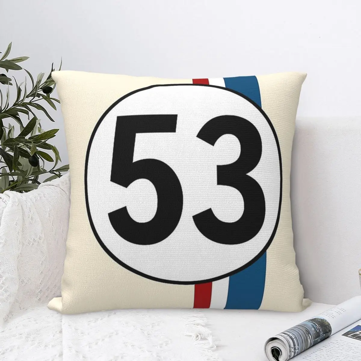 Квадратная наволочка Herbie Number 53 полиэстеровая подушка декор удобная декоративная