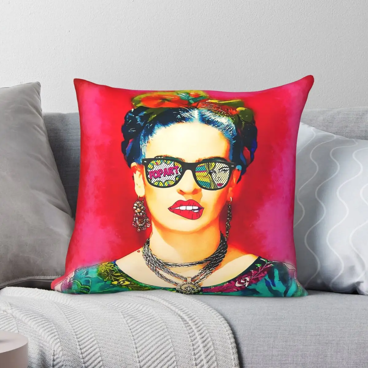 

I Don't Care Pillowcase Polyester Linen Velvet Pattern Zip Decor Room Cushion Cover