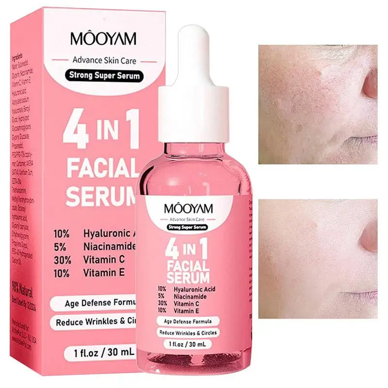 

Face Serum 4 In 1 Skin Care Hyaluronic Acid Niacinamide Anti-Aging Wrinkle Whitening Moisturizing Exfoliating Shrink Pores 30ml