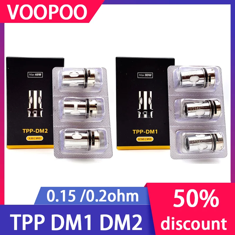 

VOOPOO DRAG 3 TPP DM1 DM2 Coil 0.15 /0.2ohm Resistance for VOOPOO Drag X Plus Drag 3 Drag X/S Pro Vape Kit E-Cigarette Vaporizer