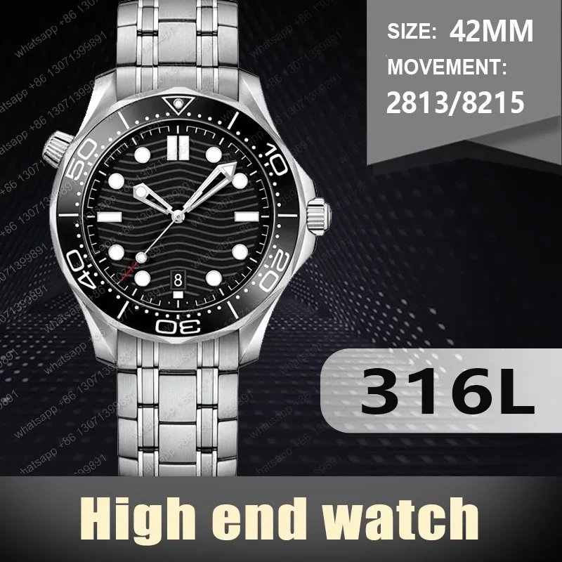 Top Quality Mens Watch 42mm Waterproof Automatic Movement Mechanical Wristwatches Free Shipping enlarge
